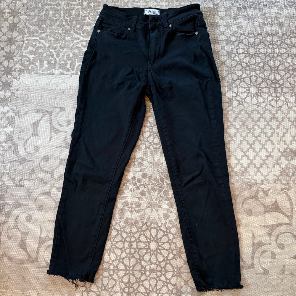 PAIGE Black Hoxton Ankle High-Rise Jeans